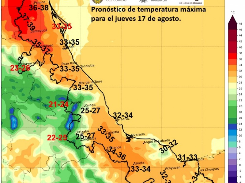 Aumenta la temperatura en el estado de Veracruz