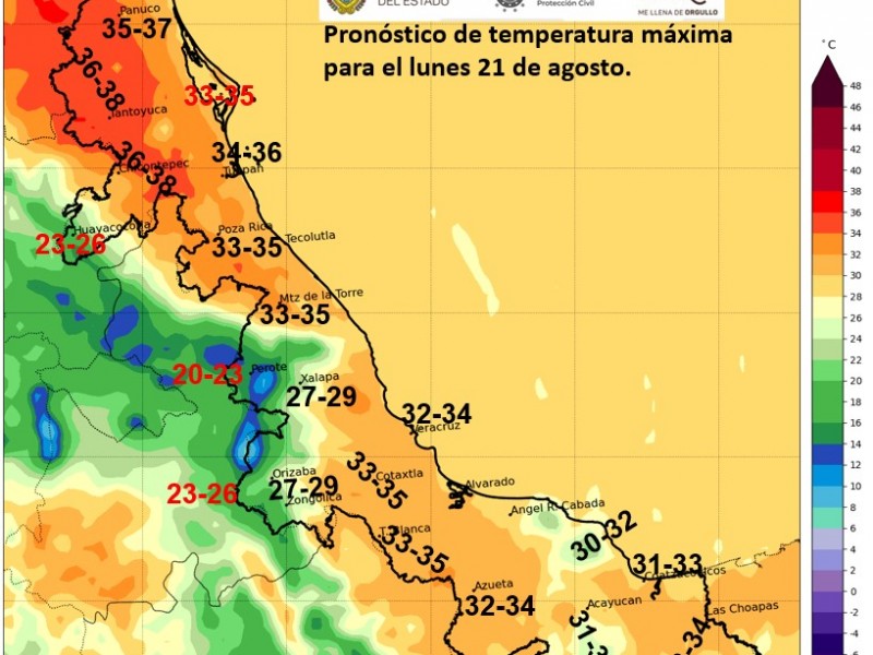 Aumenta la probabilidad de lluvias para el estado de Veracruz