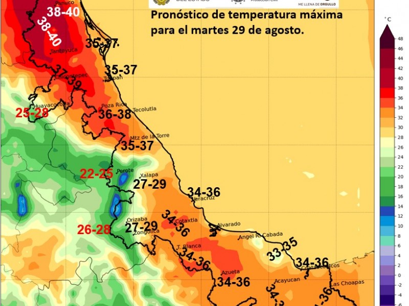 Aumenta la temperatura en el estado de Veracruz