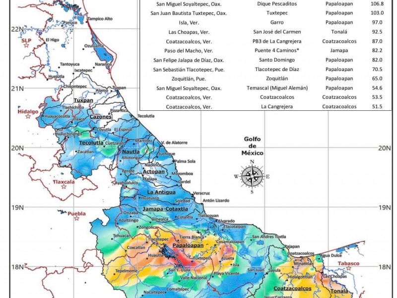 Aumenta potencial de lluvias en estas regiones de Veracruz