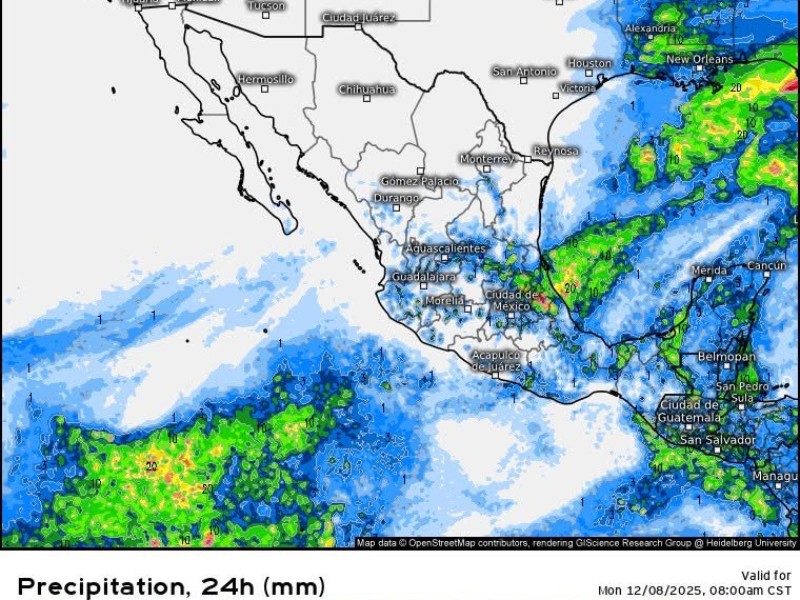 Aumentarán lluvias y vientos fuertes en el norte de Veracruz