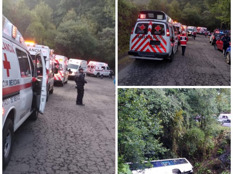 Autobús desbarrancado en Amomolulco-El Charco