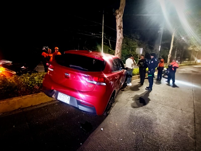 Automovilista terminó impactándose contra árbol en Murillo Vidal