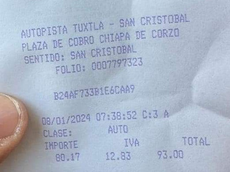 Autopista a SCLC llega hasta $93.00