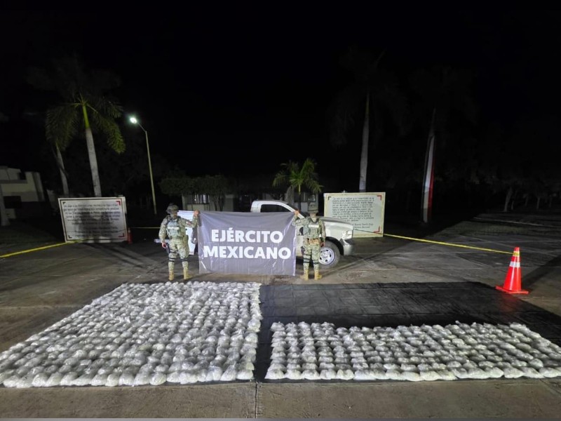Autoridades aseguran 300 kg de droga en El Fuerte, Sinaloa