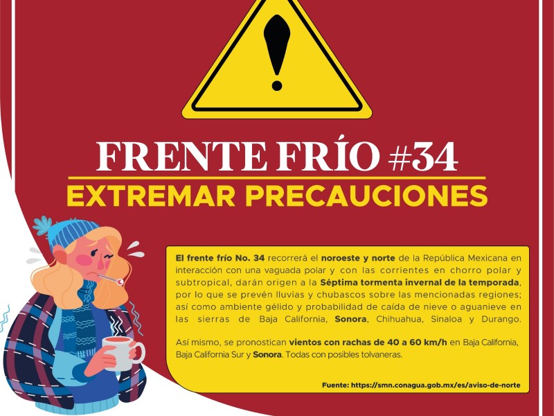 Llaman a extremar precauciones por baja de temperaturas