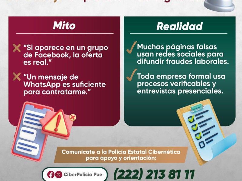 Autoridades piden denunciar falsas ofertas de trabajo