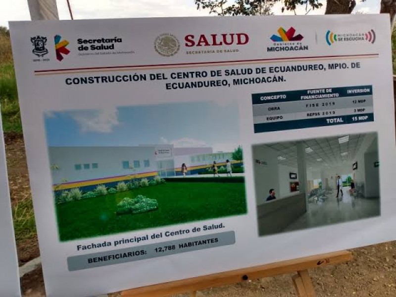 Avanza construcción del nuevo Centro de Salud de Ecuandureo