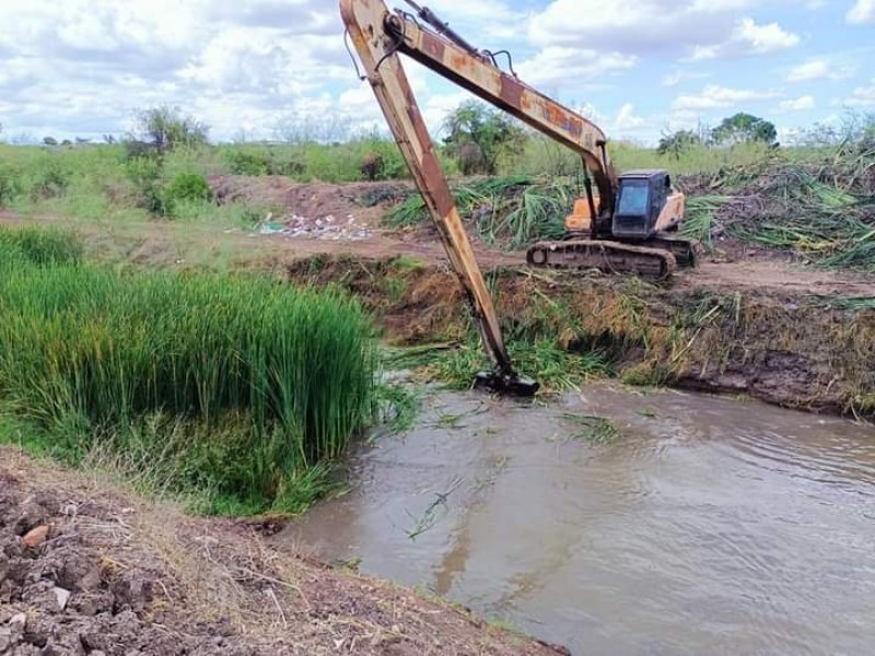 Avanza limpieza de drenes y arroyos en Salvador Alvarado