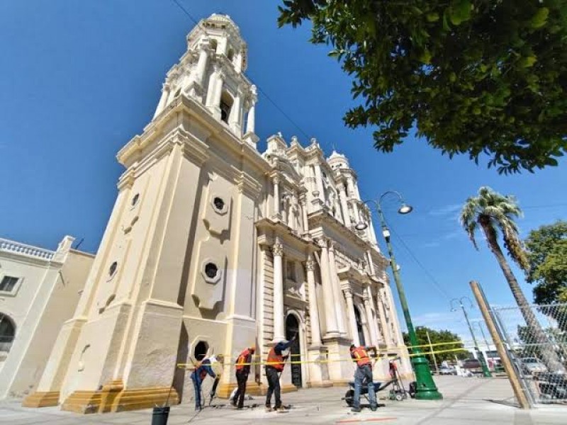 Avanza restauración de la fachada de la Catedral de Hermosillo