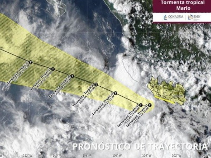Avanza tormenta “Mario” frente a costas de Colima