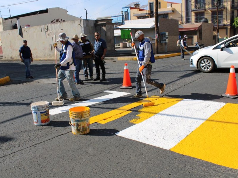 Avanzan trabajos de balizamiento en calles principales de Zamora  