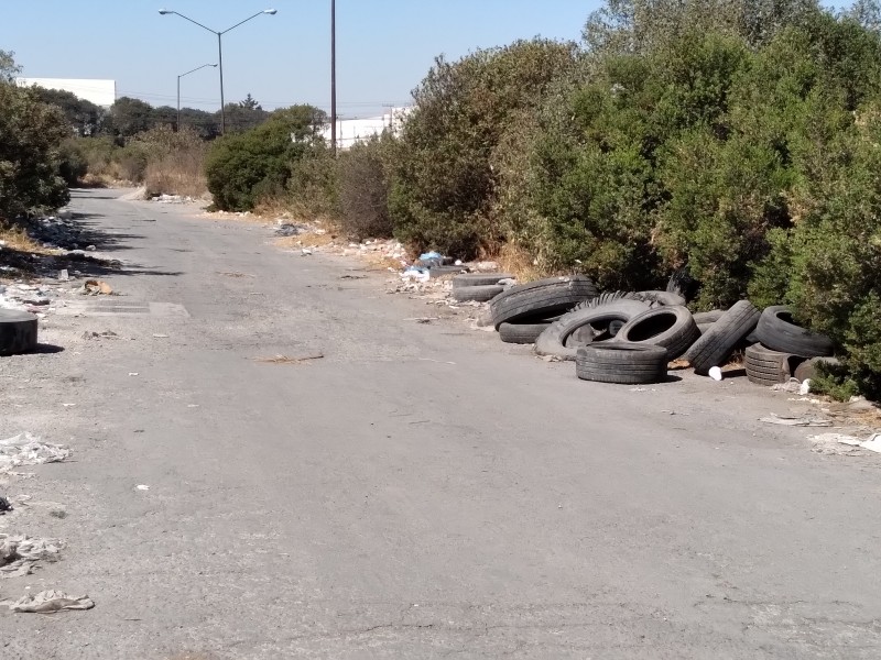 Avenida Automotriz convertida en tiradero clandestinos