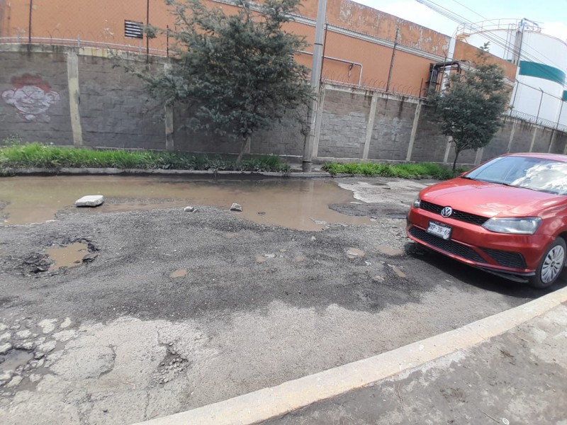 Avenida Cuauhtémoc, baches y lagunas.