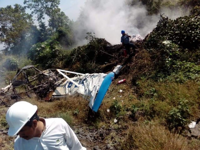 Avioneta se desplomó en Huixtla