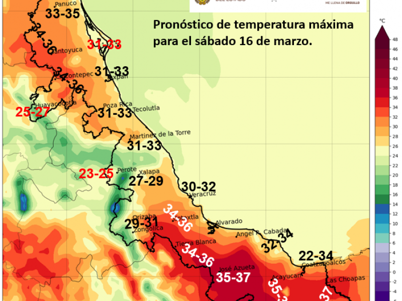 Aviso Especial por altas temperaturas en Veracruz