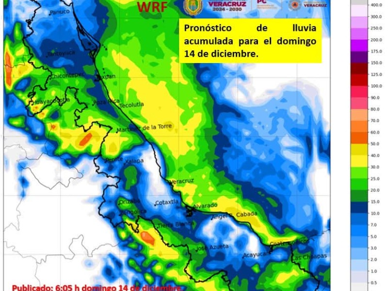 Aviso Especial por frente frío en Veracruz