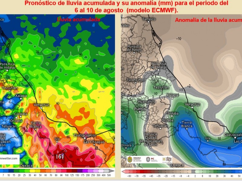 Aviso Especial por temporal lluvioso en Veracruz
