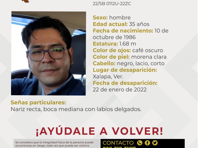 ¡Ayúdale a volver! Buscan a Randolph, desaparecido en Xalapa