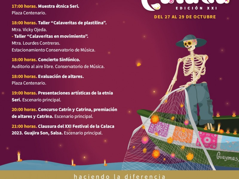 Ayuntamiento de Guaymas invita a el Festival ''Dia de Muertos''