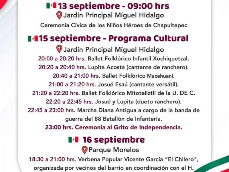 Ayuntamiento de Tecomán presentó la programación de eventos patrios