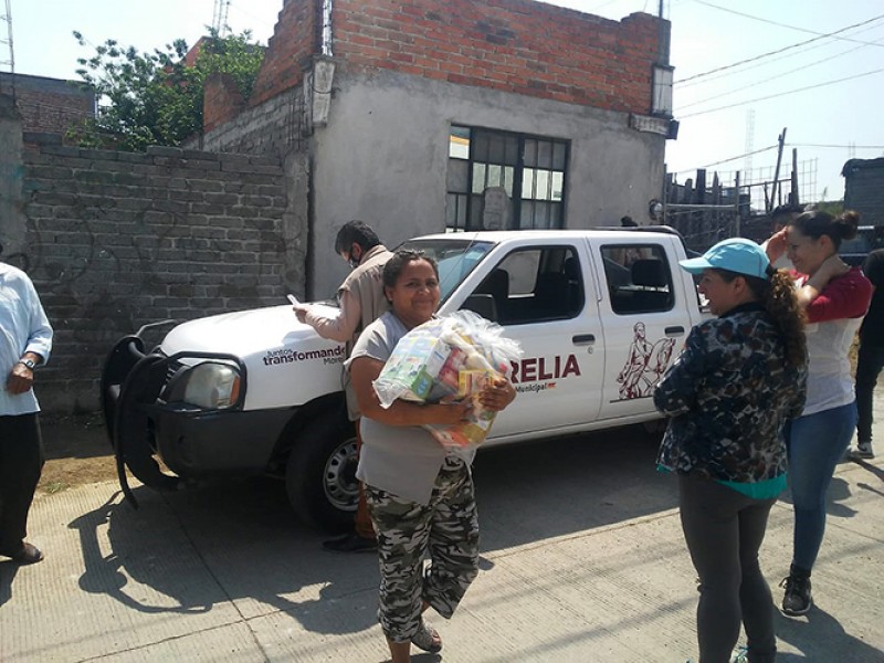 Ayuntamiento entrega paquetes alimentarios a colonias marginadas de Morelia