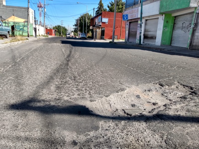 Baches en avenida 3 sur en la colonia Guadalupe Hidalgo