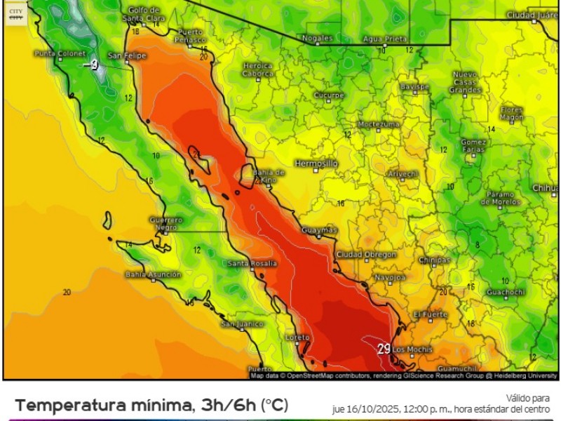 Baja drástica de temperatura por llegada del frente frío número 7