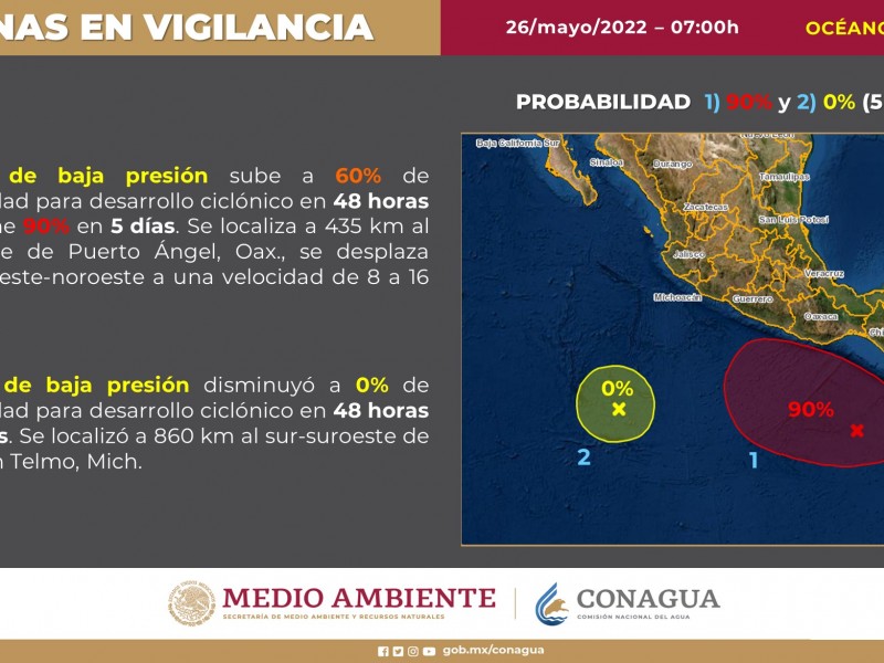 Baja presión, podría convertirse en primer ciclón del 2022