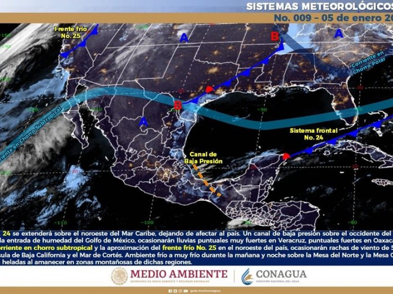 Bajas temperaturas asociadas al frente frío #25 en Sonora