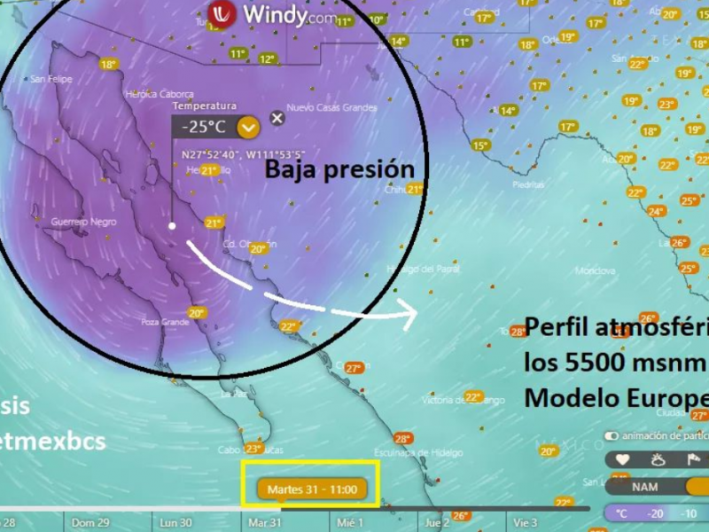 Bajas temperaturas en B.C.S.