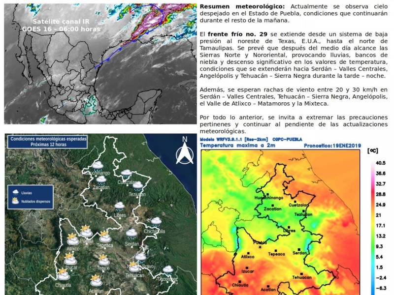 Bajas temperaturas por Frente Frío 29