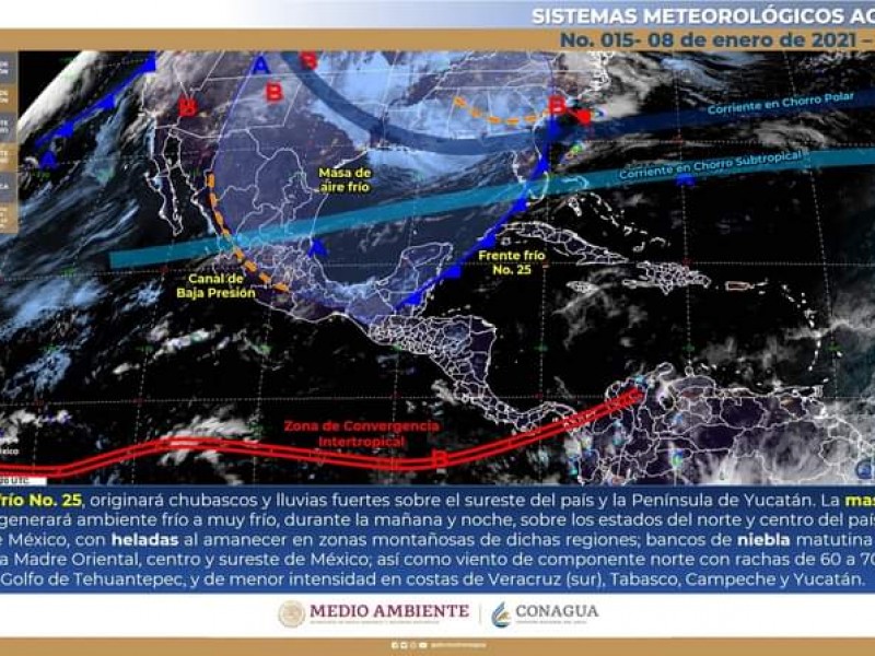 Bajas temperaturas y fuertes rachas de viento en Sonora