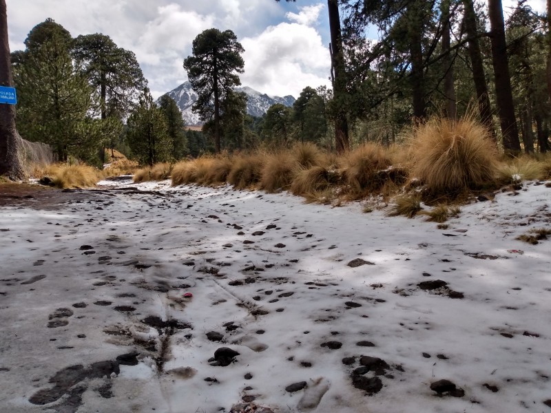 Bajas temperaturas y nieve en el Volcán Xinantecatl