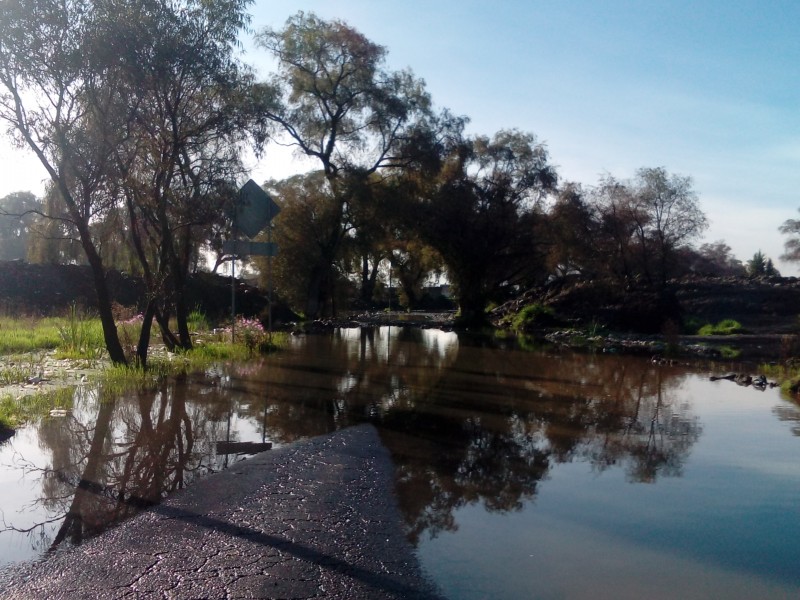 Bajo el agua camino a Tultepec