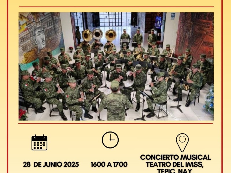Banda militar ofrecerá concierto gratuito en Tepic
