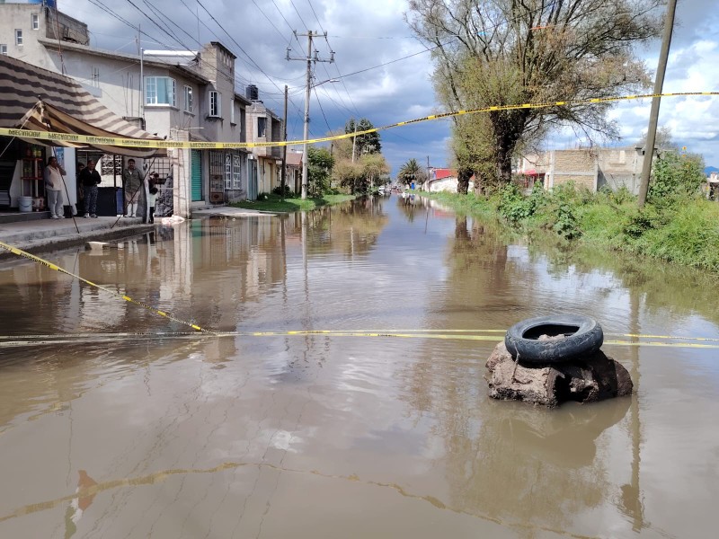 Barrio de Guadalupe en San Mateo Atenco bajo aguas negras