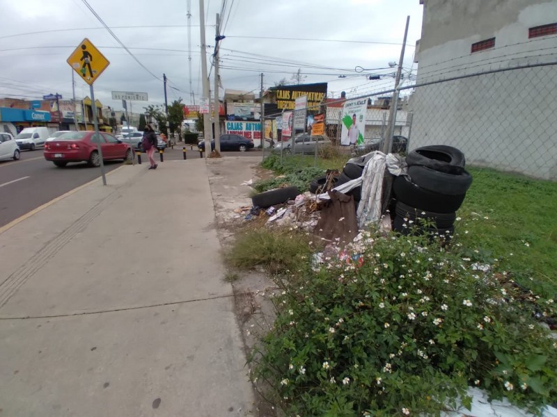 Basura e invasión de la vía pública en Colonia Jardín