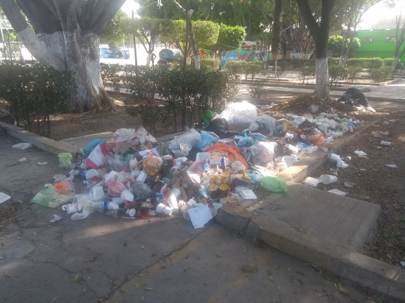 Basura en parque de la Serdán genera contaminación