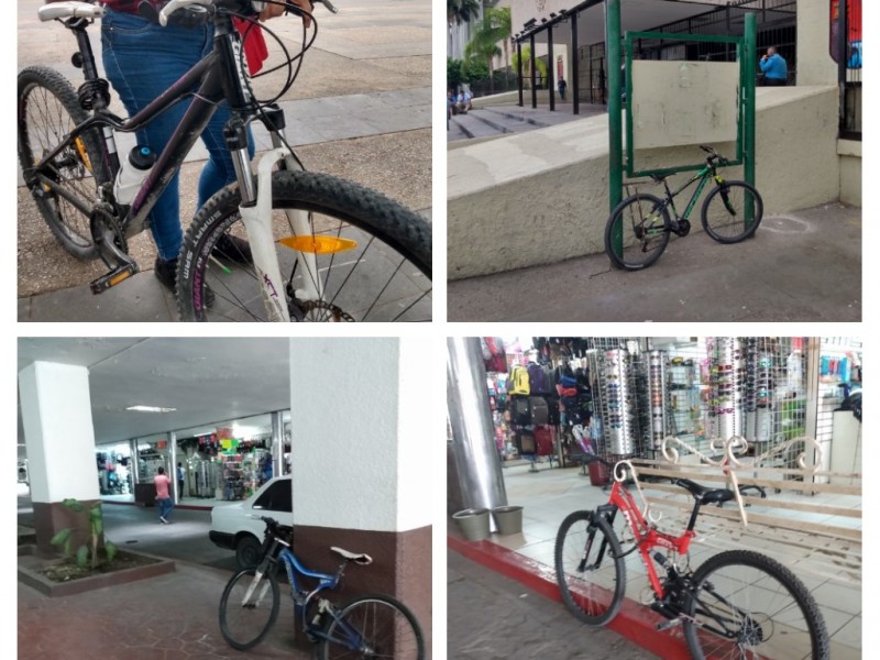Bicicletas sin un lugar específico para anclarse