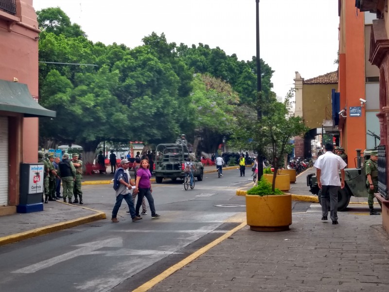 Blindan centro de Zamora, por visita de Gobernador