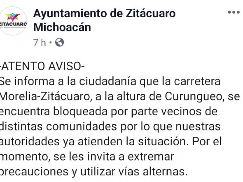 Zitácuaro: bloquean carretera contra Guardia Nacional por Covid19