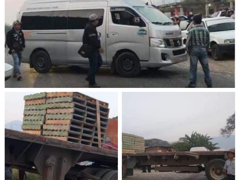 Bloquean tramos carreteros en Ocosingo, Chiapas