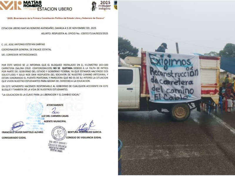 Bloqueo carretero en Nuevo Ubero cumple 24 horas, miles de afectados