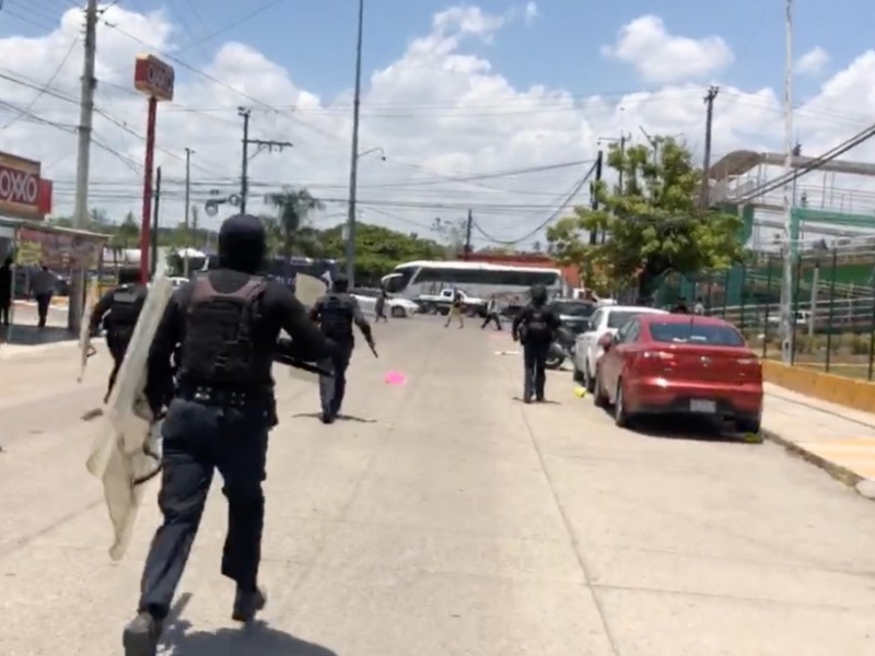 Bloqueos en Poza Rica en contra de Policías Estatales