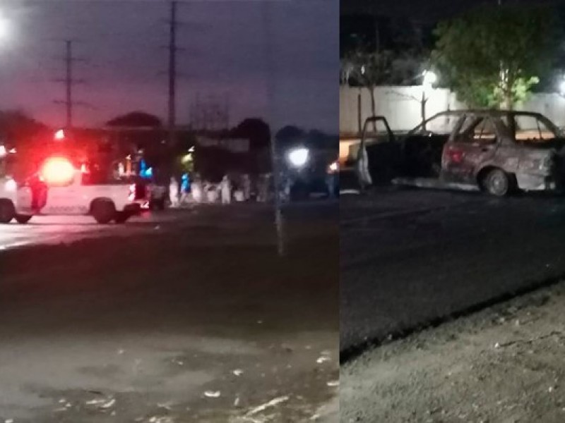 Bloqueos y quema de vehículos en Apatzingán, Michoacán