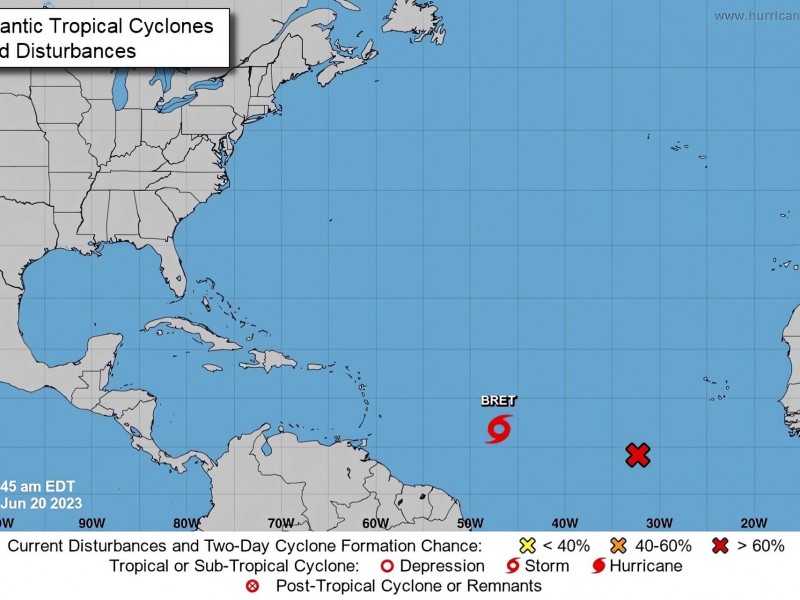 Bret avanza en el Atlántico y se forma nueva depresión