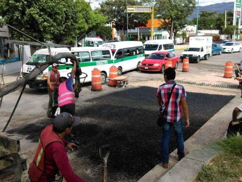 Brigadas de bacheo en Tuxtla