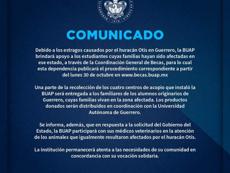 BUAP dará becas a estudiantes originarios de Guerrero