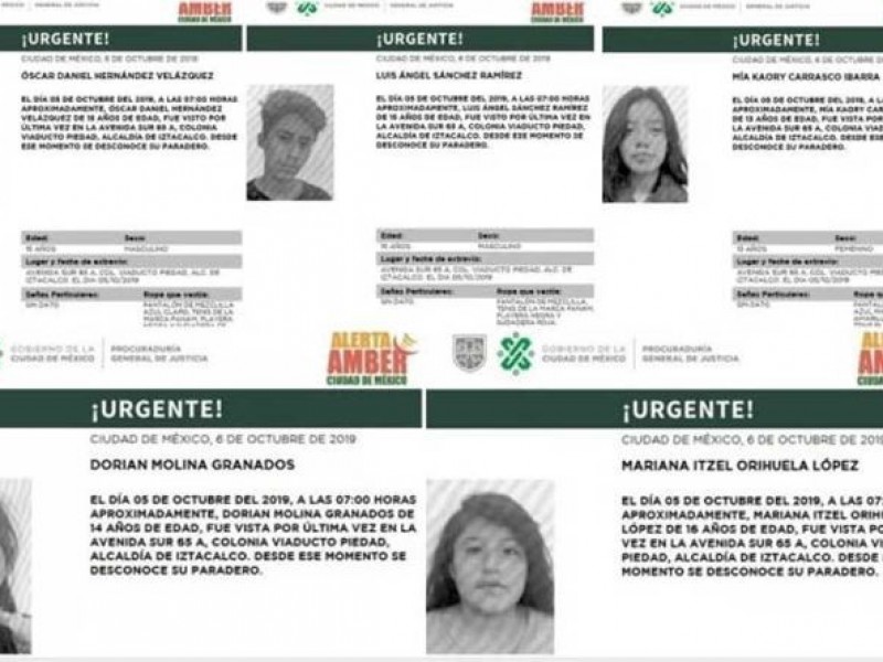 Buscan a cinco adolescentes desaparecidos en Iztacalco